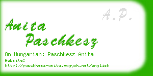 anita paschkesz business card